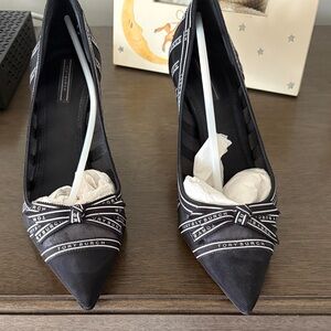 Tory Burch Navy and White Heels